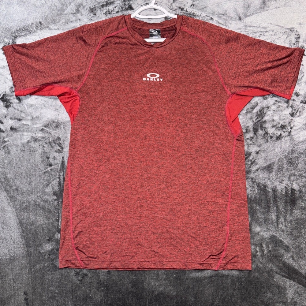 Oakley Hydrolix Mens Performance T-Shirt Heather Red XL 2XL Workout Gym Top